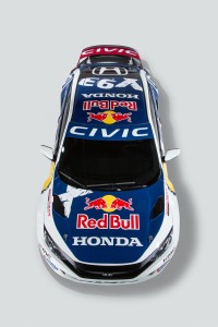 Debut of racing livery for new Civic Coupe Red Bull Global Rallcross racecar in New York